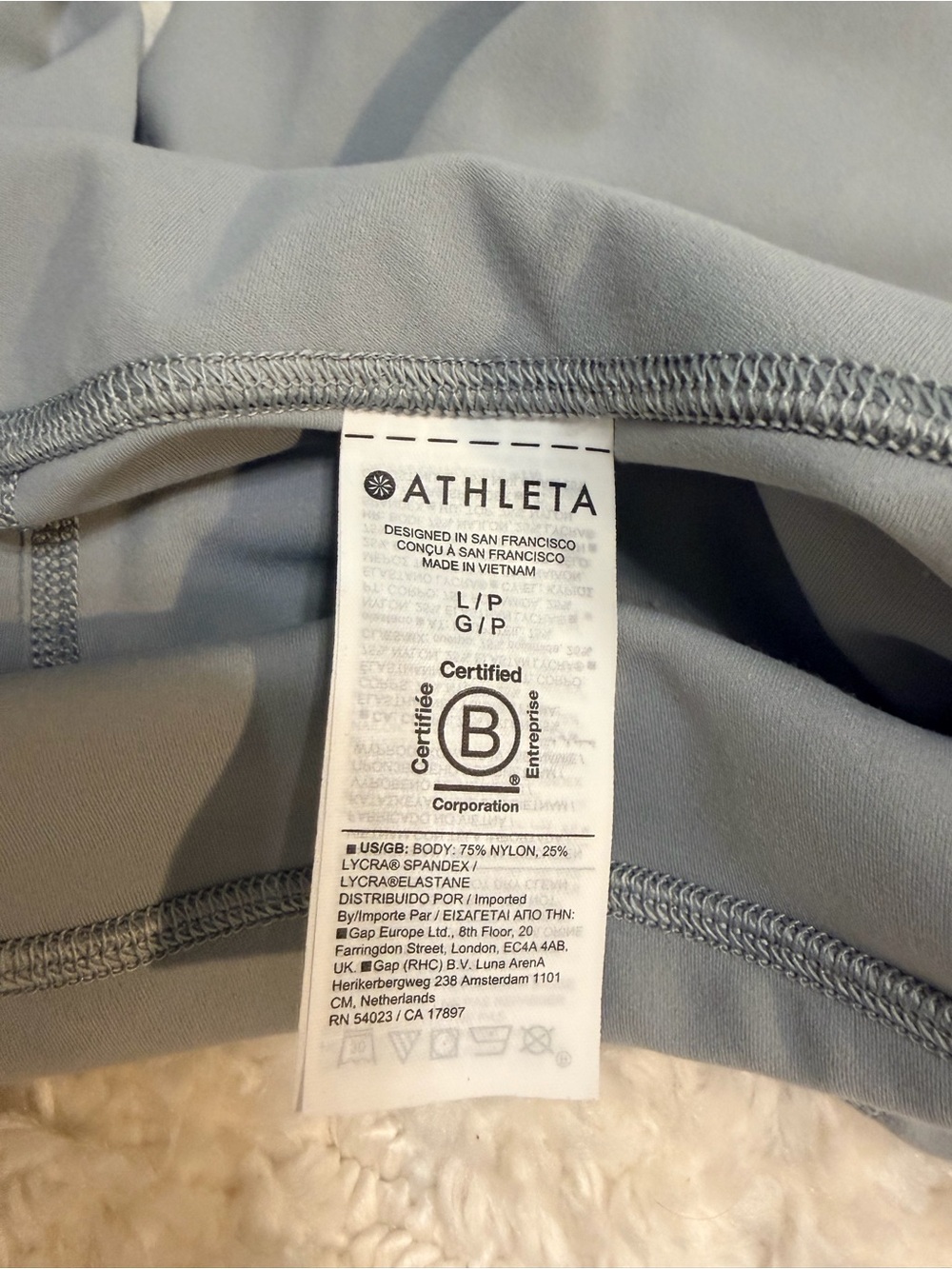NWOT Athleta Elation Split Flare Yoga Pant Light Gray LP Large Petite - Picture 7 of 8